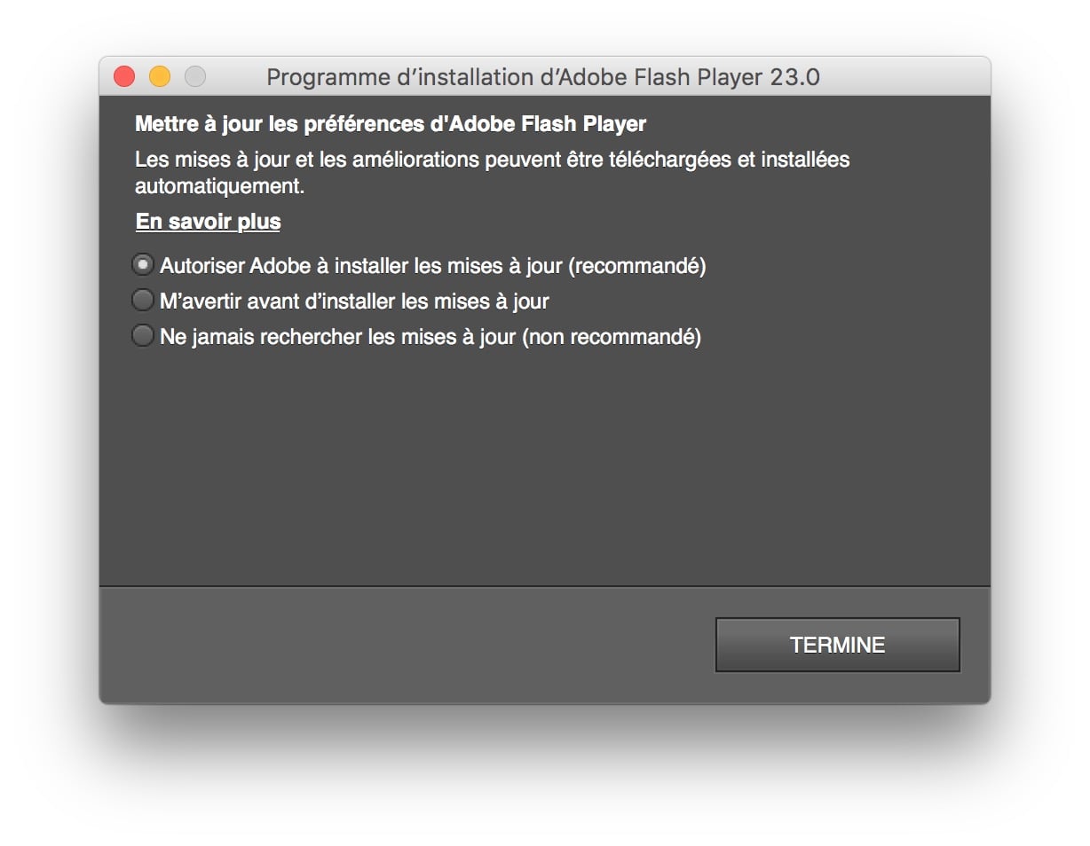 newest version of flash player for mac